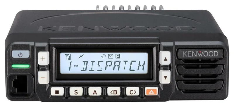 Kenwood NX-1700AE mobile radio, front view with LCD display