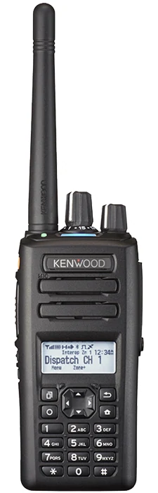 Kenwood NX-3200E portable radio, front view, display and full numeric keypad