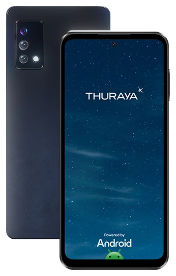 Thuraya One satellite smartphone, front and rear views